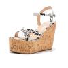 ZBYY Sandals for Women Wedge,Summer Ankle Strap Buckle High Wedge Platform Heel Open Toe Snakeskin Comfort Sandals view 1