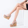 ZBYY Sandals for Women Wedge,Summer Ankle Strap Buckle High Wedge Platform Heel Open Toe Snakeskin Comfort Sandals view 4