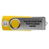 24 Swivel USB Flash Drives Pack, 8GB - Customizable Text, Logo - Pocket Size, Long Data Retention - Yellow view 1