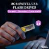 24 Swivel USB Flash Drives Pack, 8GB - Customizable Text, Logo - Pocket Size, Long Data Retention - Yellow view 4