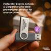 6 Swivel USB Flash Drives Pack, 8GB - Customizable Text, Logo - Pocket Size, Long Data Retention - Grey view 3