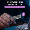 6 Swivel USB Flash Drives Pack, 8GB - Customizable Text, Logo - Pocket Size, Long Data Retention - Grey view 4