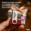24 Swivel USB Flash Drives Pack, 8GB - Customizable Text, Logo - Pocket Size, Long Data Retention - Red view 3