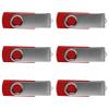 6 Swivel USB Flash Drives Pack, 8GB - Pocket Size, Long Data Retention - Red view 1