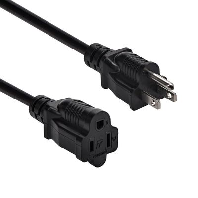 Beszin (25Ft) Black Power Extension Cord (NEMA 5-15P to NEMA 5-15R) 13A,STJ 16/3 Power Cable (4-Pack)