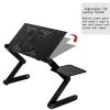 Adjustable Laptop Table, Portable Laptop Stand for Desk, Aluminum Foldable Laptop Workstation, Ergonomic for Couch /Bed /Sofa with Mouse Pad, Side Heat- Vent, Cooling Fans, (18.9 x 10.24), Black view 4