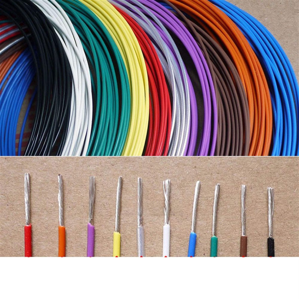 Geeyu ZHaonan-Copper Wire 1M Silver Plated FEP Wire, High Purity Copper Cable Audio Speaker Headphone DIY, 10/11/13/14/15/18/20/22/24/26/28/30 AWG Replacement Parts