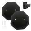 Shower Curtain Mounts 2 Pack Adhesive Brackets Stick On Wall Mounted Tension Rod Holders for Bathroom Curtain Hangers Stable Easy Installed Black Hexagon Rod Retainers view 1