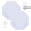 Letrushare Shower Rod Holders Adhesive Tension Curtain Brackets Stick on Pole End Caps Screw in Bar Hanging Supports for Wall Mounted in Bathroom Closet, U Shaped White Cups Plates Rod Protectors view 1