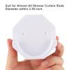 Letrushare Shower Rod Holders Adhesive Tension Curtain Brackets Stick on Pole End Caps Screw in Bar Hanging Supports for Wall Mounted in Bathroom Closet, U Shaped White Cups Plates Rod Protectors view 4