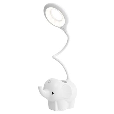 Angelastore Little Elephant Pen Holder Desk lamp Eye Protection Learning Three-Color Temperature Adjustment stepless dimming (White)