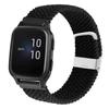 Abanen for Garmin Vivoactive 5 / Venu Sq/Venu 2 Plus Braided Loop Watch Bands, 20mm Elastic Soft Stretchy Nylon Wristband Strap with Adjustable Clasp for Garmin Vivomove 3,Vivoactive 3 (Black) view 1