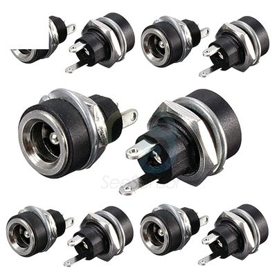 10Pcs DC 12V 3A Power Supply Connector Jack Socket Female Panel Mount Connector 2-Pin Plug Adapter 5.5 x 2.1mm