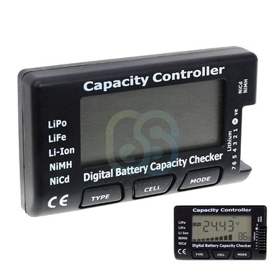 RC Meter 7 Digital Cell Battery Capacity Checker Controller Battery Voltage Tester Checking Tool for LiPo Life Li-ion Nicd NiMH