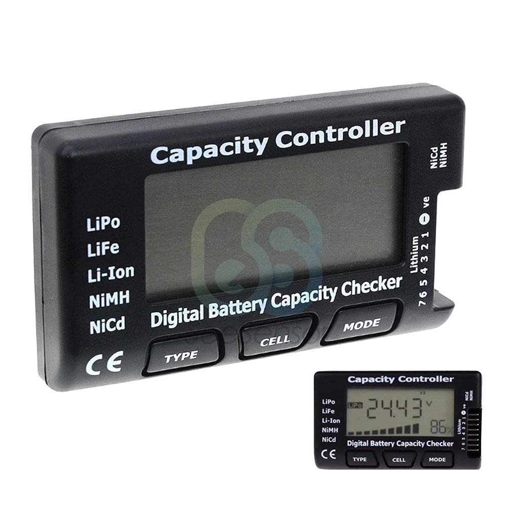RC Meter 7 Digital Cell Battery Capacity Checker Controller Battery Voltage Tester Checking Tool for LiPo Life Li-ion Nicd NiMH