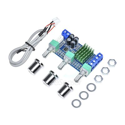 TPA3116D2 DC 12V 24V 80W x 2 Dual Channel Digital Audio Treble Bass Regulating Preset Pre Amplifier Board 80W + 80W