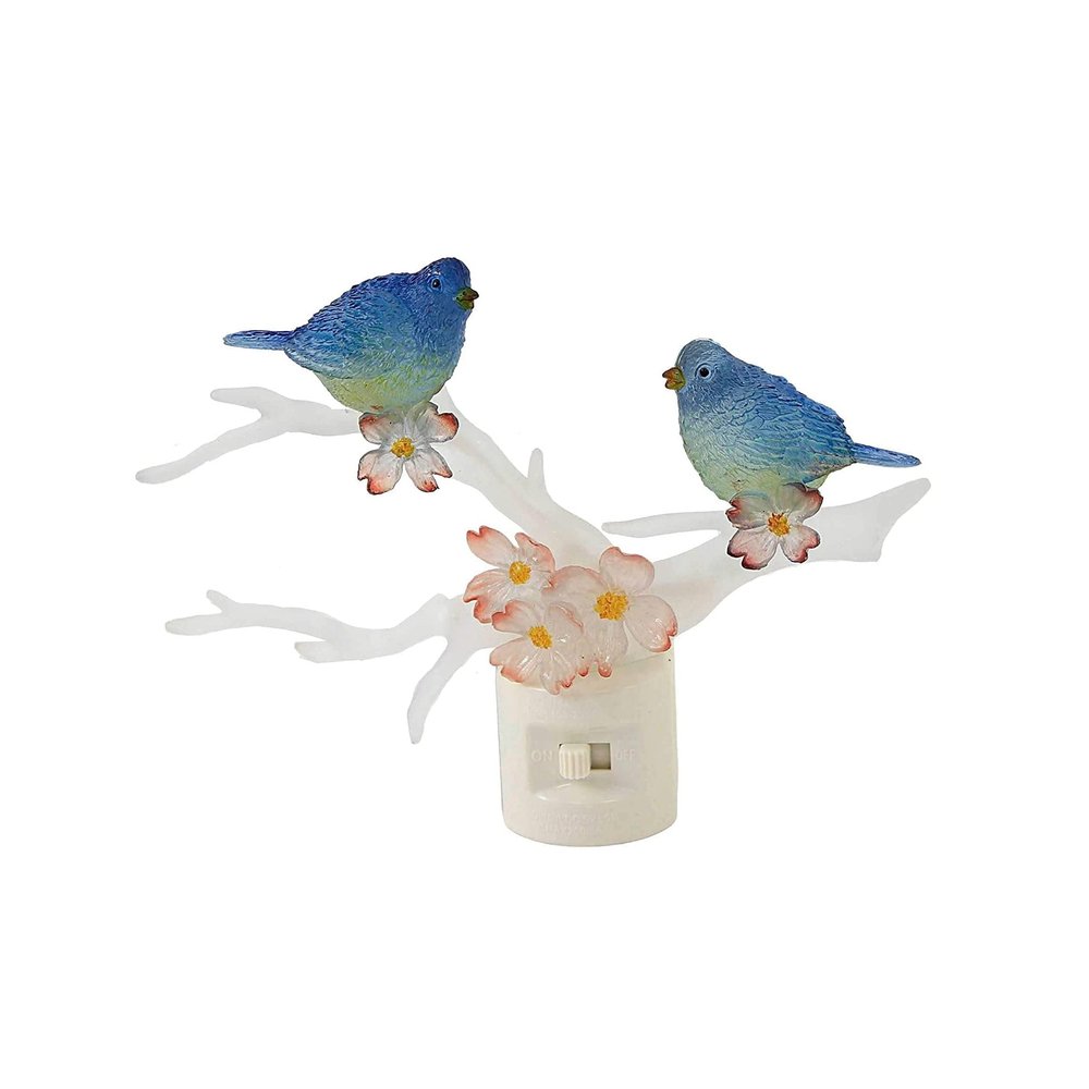 Roman 160231 LED Bluebird in Dogwood Night Light, Plug-in, 5-inch Height, Plastic