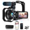 4K Video Camera, Camcorder 48MP Ultra HD WiFi Vlogging Camera for YouTube 18X Zoom 3.0" Touch Screen Digital Camera with Microphone, Stabilizer, Lens Hood, Remote, 2 Batteries view 1