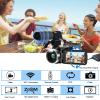 4K Video Camera, Camcorder 48MP Ultra HD WiFi Vlogging Camera for YouTube 18X Zoom 3.0" Touch Screen Digital Camera with Microphone, Stabilizer, Lens Hood, Remote, 2 Batteries view 4