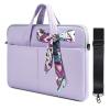 14-15 Inch Laptop Sleeve Shoulder Bag Ladies Women Briefcase for Macbook Pro 14" M4/M3/M2/M1, Macbook Air 15 M4/M3, HP Pavilion x360 14, Dell Inspiron 13, Lenovo Acer ASUS Chromebook 14" Case, Purple view 1