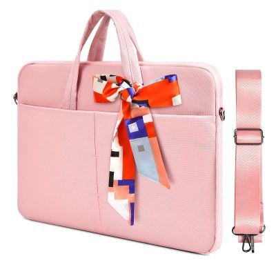 14-15 Inch Laptop Sleeve Shoulder Bag Women Ladies Briefcase for Macbook Pro 14" M4/M3/M2/M1, Macbook Air 15 M4/M3, HP Pavilion 14, Lenovo ASUS Chromebook 14, Dell Inspiron 14, Acer Carrying Case,Pink