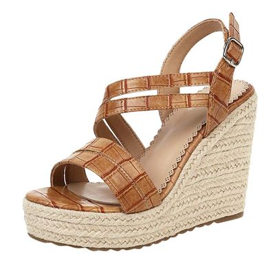 ZBYY Women's Wedge Sandal Ankle Strap Espadrille Platform Shoes Ankle Buckle Open Toe Sandals for Wedding Party Dress