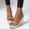 ZBYY Women's Wedge Sandal Ankle Strap Espadrille Platform Shoes Ankle Buckle Open Toe Sandals for Wedding Party Dress view 4