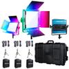 Dracast X Series RGB LED500 Kit with Injection Molded Travel Case - 3 Pack Includes Panel Lights, Stands, Barndoors | Bluetooth App Control | RGBWW LED Video Light Kit 2800K - 8000K | Dimmable 0-100% view 1
