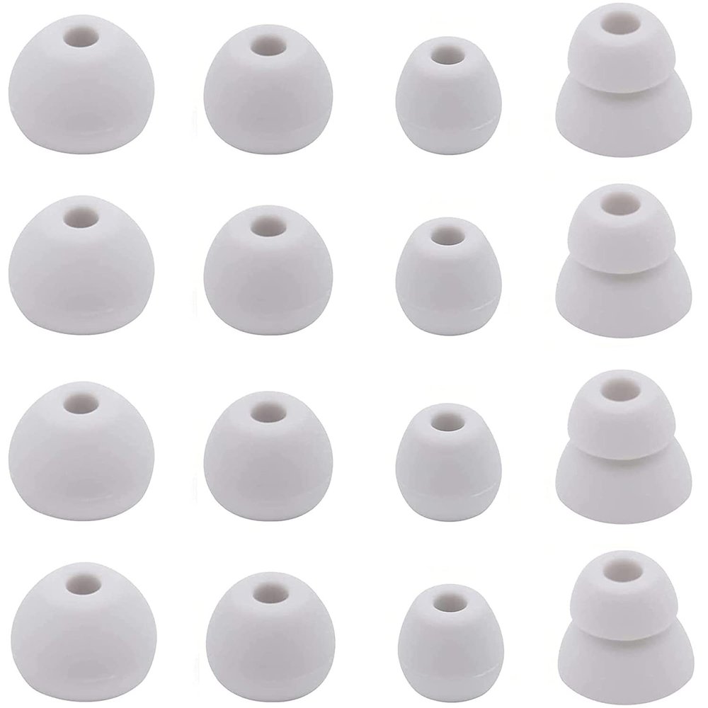 BLLQ Gray Ear Tips Compatible with Beats Flex, Replacement Ear Buds Ear Cap Ear Plug Eartips for Beat s Flex Wireless Earbuds, 8 Pairs, Light Gray [Flex]