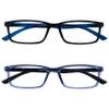 OPULIZE BLU Blue Light Blocking Reading Glasses for Women Men, Cool Round Frame with Anti-Glare Computer and Gaming Eyewear, UV and Eyestrain Protection, Black Blue +2.50 (Pack of 2) view 1
