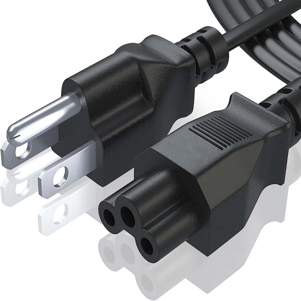 3 Prong AC Laptop Power Cord, Compatible with Dell HP LG Lenovo Asus Laptops/Notebook, Scanners, NEMA 5-15P to C5 Power Cable. (6-Feet)