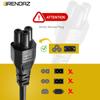 3 Prong AC Laptop Power Cord, Compatible with Dell HP LG Lenovo Asus Laptops/Notebook, Scanners, NEMA 5-15P to C5 Power Cable. (6-Feet) view 2