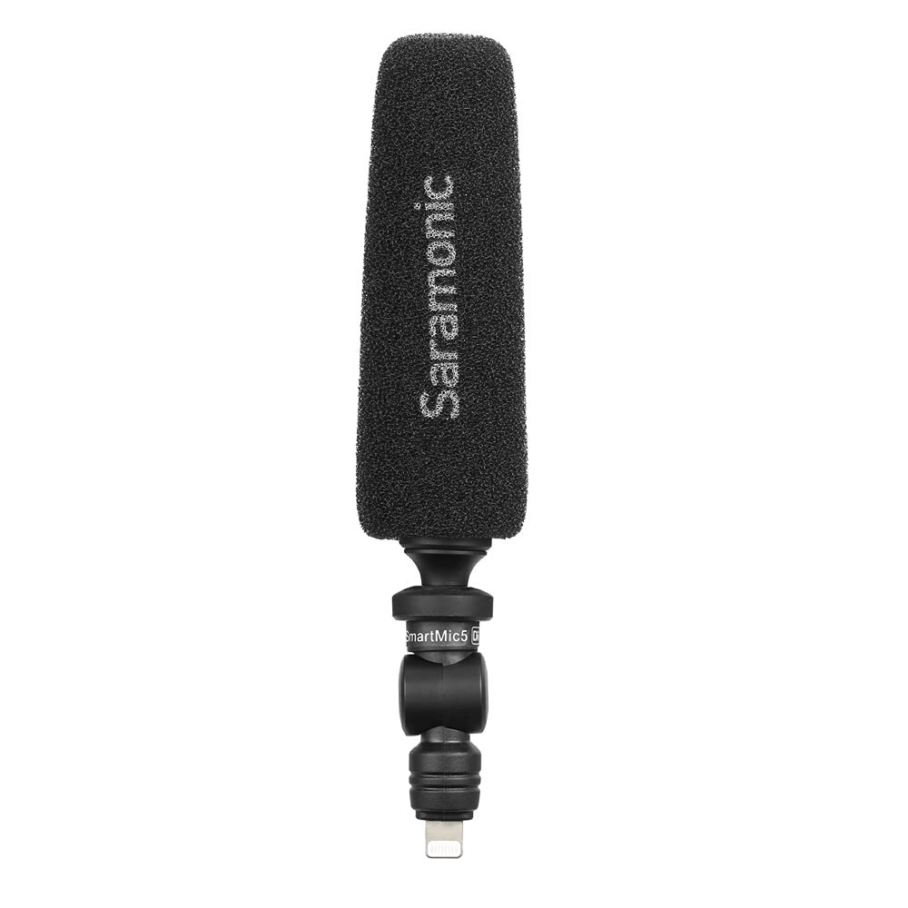 Saramonic Unidirectional Micro-Shotgun Microphone with Lightning for Apple iPhones and iPads for Videos, Vlogging, Live Streaming, Social Media Updates and More (SmartMic5 Di),Black