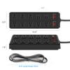 LONABR 10 Outlets Mountable Power Strip Surge Protector,6 ft Extension Cord Heavy Duty Long Metal Power Strip with Switch for Workshop/Bench Garage/Office/Home,15A/1800W/300J view 2
