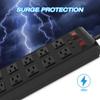 LONABR 10 Outlets Mountable Power Strip Surge Protector,6 ft Extension Cord Heavy Duty Long Metal Power Strip with Switch for Workshop/Bench Garage/Office/Home,15A/1800W/300J view 4