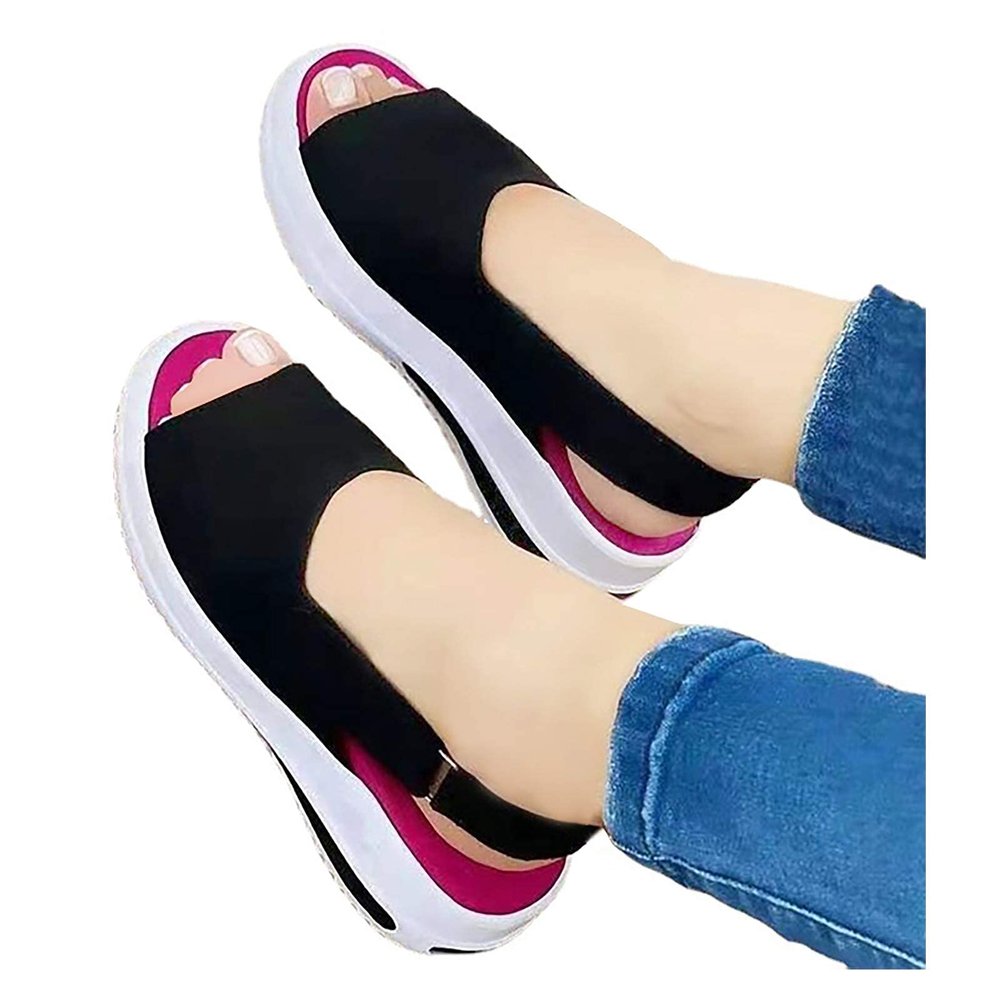 ZBYY Women's Platform Sandals Comfort Wedge Sandals Summer Sexy Sandals Ankle Strap Flat Slip On Wedges Shoes