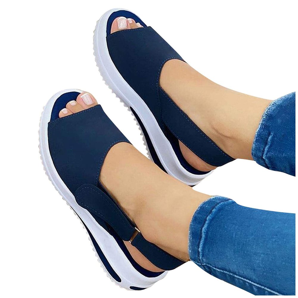 ZBYY Women's Platform Sandals Comfort Wedge Sandals Summer Sexy Sandals Ankle Strap Flat Slip On Wedges Shoes