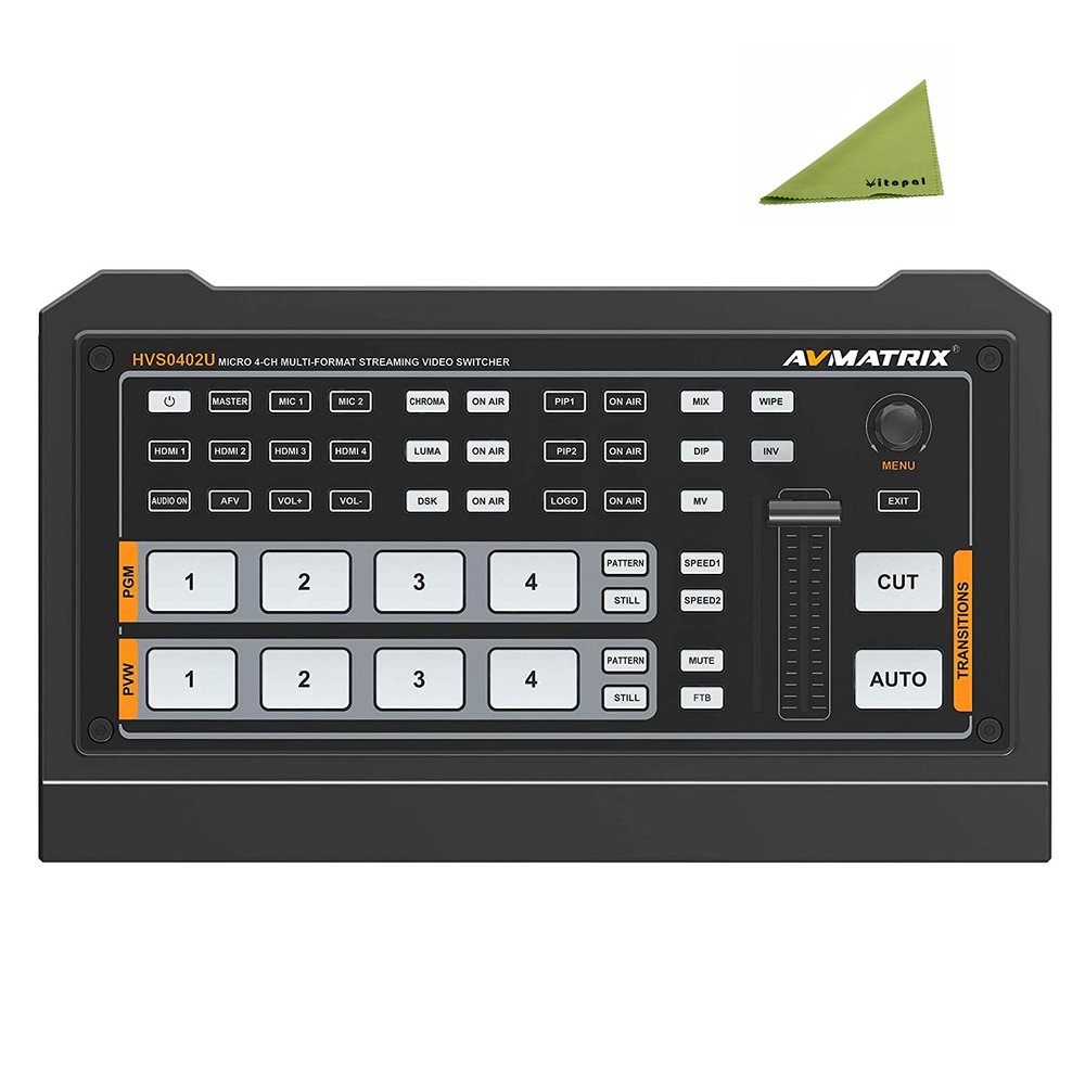 AVMATRIX HVS0402U Micro 4 Channel HDMI Live Streaming Video Switcher for Live Streaming