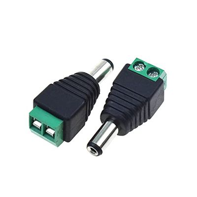 10Pcs 12V Male Female 5.5x2.1MM ?or 5.5x2.5MM DC Power Jack Plug Adapter Connector for CCTV Camer (10Pcs 5.5x2.1MM Male)