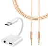 Smart Technology Headphone Jack Adapter Lightweight 2in1 USB C to 3.5mm Adapter AUX Chip Data Cable & 3.5mm Male to Male Cable Compatible with HTC U Paly view 1