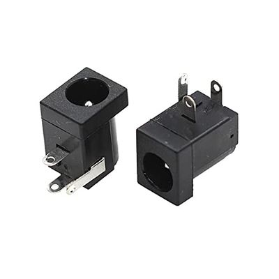 100pcs 5.5x2.1mm DC-005 Black DC Power Jack Socket DC Connectors Supply Barrel-Type Right Angle PCB Mount Terminal