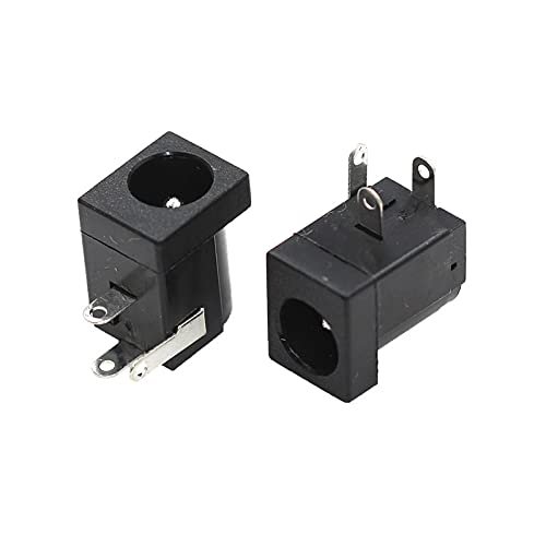 100pcs 5.5x2.1mm DC-005 Black DC Power Jack Socket DC Connectors Supply Barrel-Type Right Angle PCB Mount Terminal