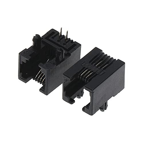 100PCS RJ11 95001-6P4C 6P6 RJ10 Socket Black Phone Socket 6P4C Socket Telephone Socket RJ10 Telephone Socket RJ11