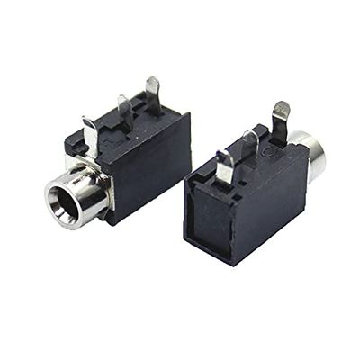 1000Pcs PCB Mount PJ-316 3.5mm Female Jack 3 Pin Socket Headphone Jack Audio Video Terminals Connector DIP-3 PJ316 3.5 mm Black