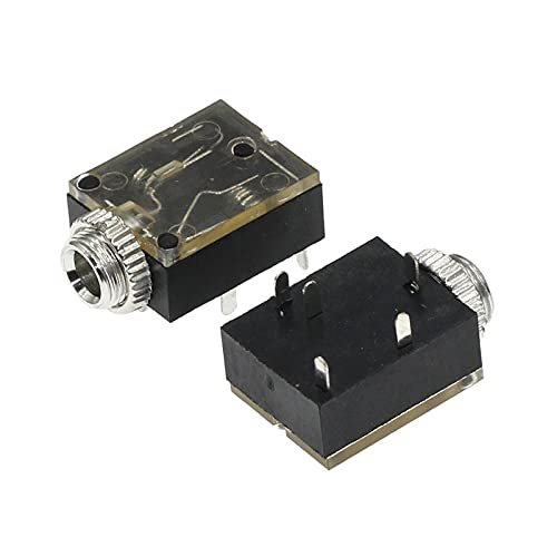 100pcs 5Pin 3.5mm Stereo Audio Jack Socket PCB Panel Mount for Headphone with Nut PJ-324M
