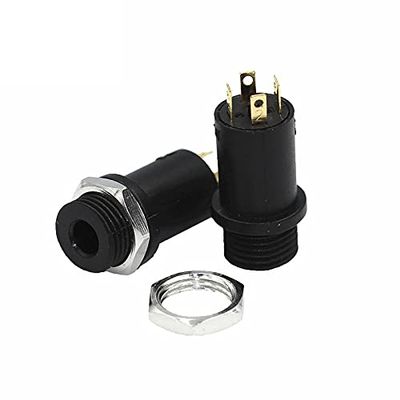 100PCS 3.5mm 4 Channel Female Headphone Stereo Jack Panel Mount Connector Audio Video Vertical Socket Gold Plated