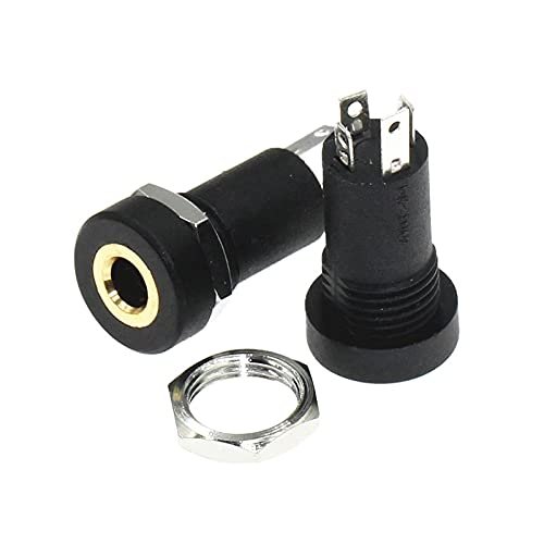 100PCS 3.5mm Audio Socket 4 Pole Black Panel Mount Gold Plated with Nuts Headphone Socket PJ-392A 3.5 mm Headphone Female