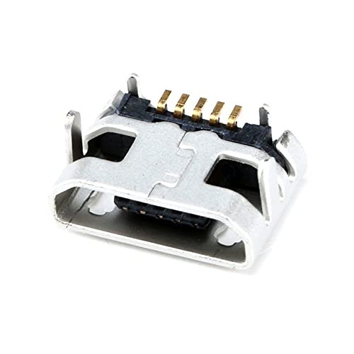 100pcs Micro USB Jack Connector Female 5pin Charging Socket Four Legs Micro USB 5P Inserting Plate Seat Mini USB Connectors