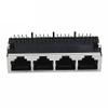 100Pcs 14 4 Ports Shielding RJ45 8P8C Female Jack Connector Without LED PCB Mount Network Internet Modular view 1