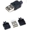 100 Sets DIY USB 2.0 Connector Plug A Type Male 4Pin Assembly Adapter Socket Solder Type Black Plastic Shell for Data Connection view 1